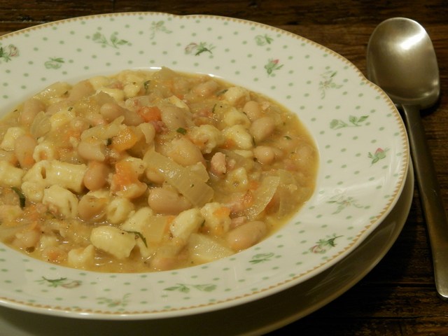 Minestra di cannellini al lardo di Arnad