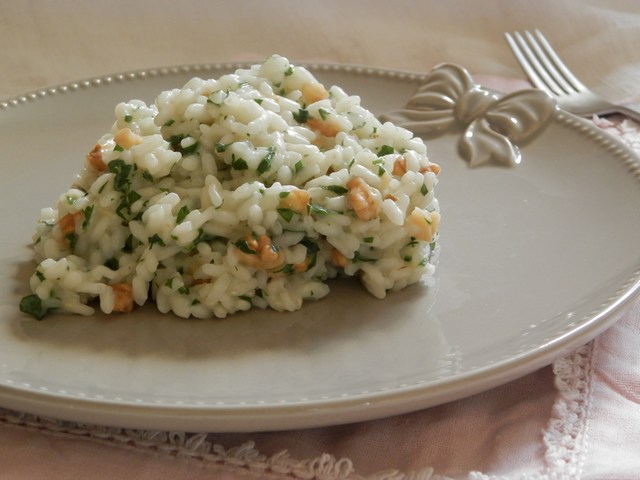 Risotto al prezzemolo e noci