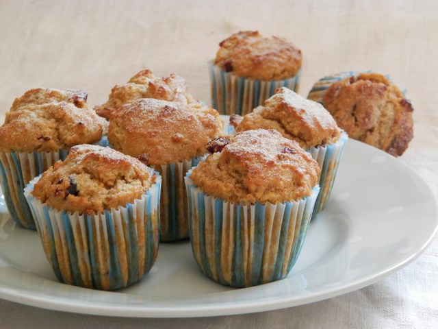 Muffin alla crusca con mirtilli rossi