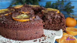 Torta cioccolato fondente e arancia senza burro