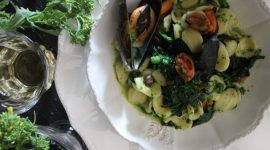 Orecchiette cozze e cime di rapa con olive nere