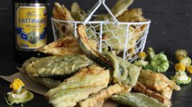 Fritto di primavera con fiori di zucchina e salvia – pastella speciale con birra e farina di riso