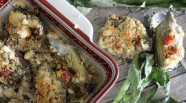 Carciofi gratinati al forno con ripieno sorpresa